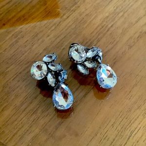 Vintage Crystal Drop Earrings (Clip)